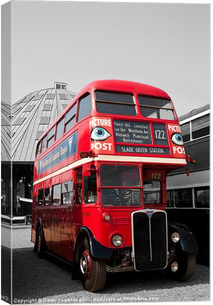 Red London Bus Canvas Print by Dawn O'Connor