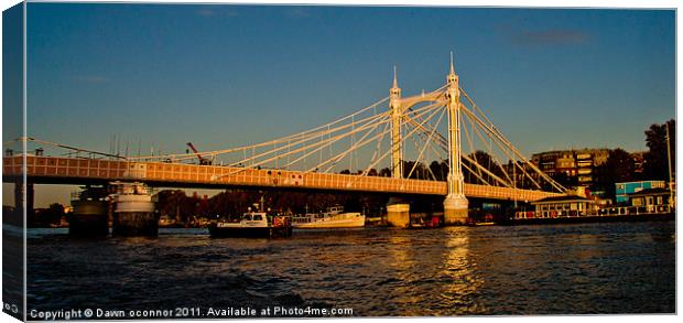 Albert Bridge Sunrise Canvas Print by Dawn O'Connor