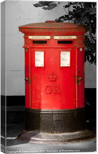Red Postbox Canvas Print by Dawn O'Connor