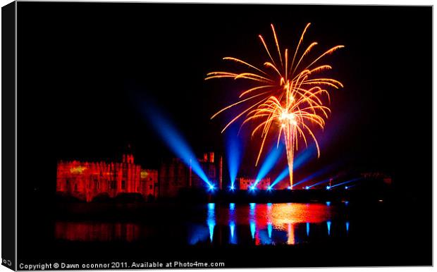 Leeds Castle Fireworks Canvas Print by Dawn O'Connor