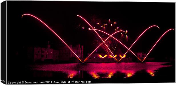 Leeds Castle Fireworks Canvas Print by Dawn O'Connor