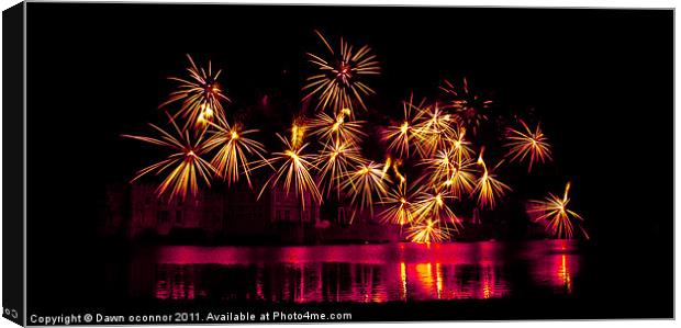 Leeds Castle Fireworks Canvas Print by Dawn O'Connor
