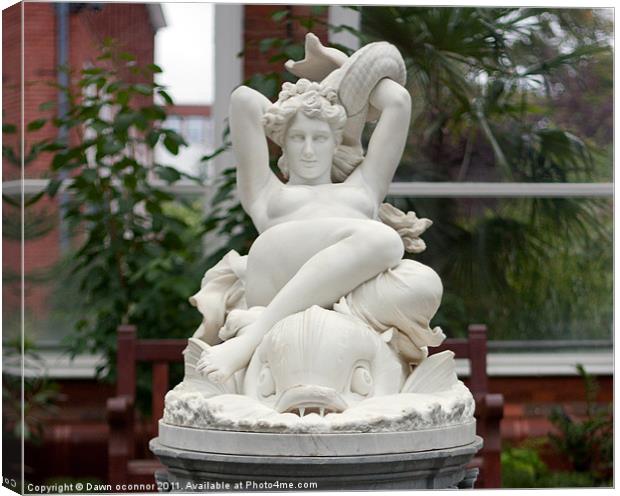 Galatea, Marble Statue in Avery Hill Winter Garden Canvas Print by Dawn O'Connor