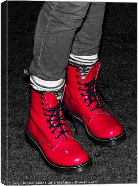 Red Boots Canvas Print by Dawn O'Connor