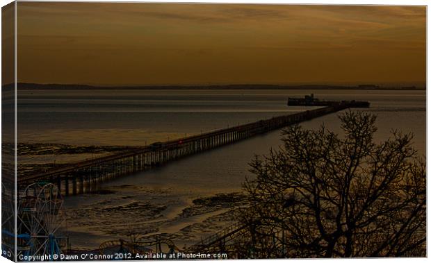 Southend on Sea, Pier Sunset Canvas Print by Dawn O'Connor