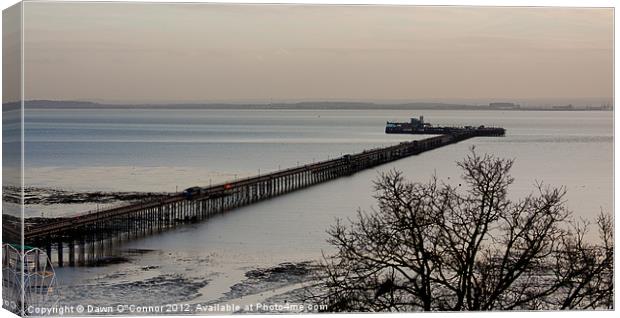 Southend on Sea, Pier Sunset Canvas Print by Dawn O'Connor