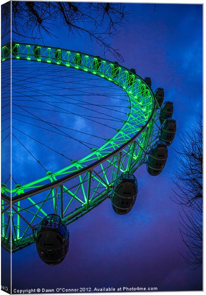 London Eye, St. Patrick's Day Canvas Print by Dawn O'Connor