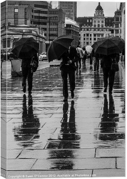 Wet in the City Canvas Print by Dawn O'Connor