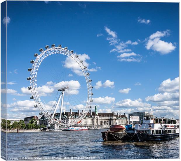 London Eye and County Hall Canvas Print by Dawn O'Connor
