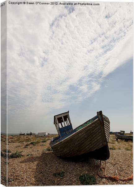 Wrecked Boats Dungeness Canvas Print by Dawn O'Connor