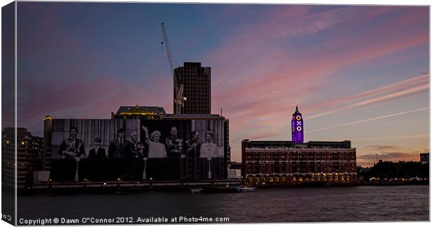 The 1977 Royal Family and the Oxo Tower Canvas Print by Dawn O'Connor