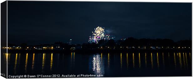 Millbank Park Fireworks Canvas Print by Dawn O'Connor