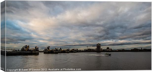 Thames Barrier Canvas Print by Dawn O'Connor