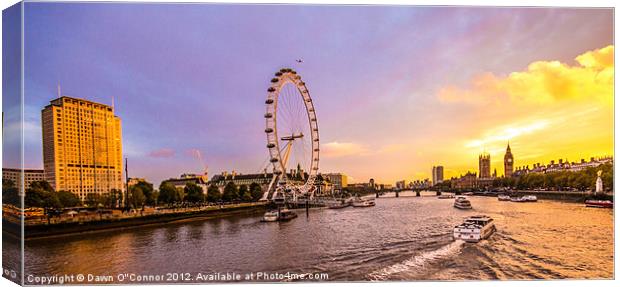 London Sunset Canvas Print by Dawn O'Connor