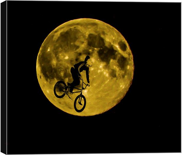 BMX Moon Rider Canvas Print by Dawn O'Connor