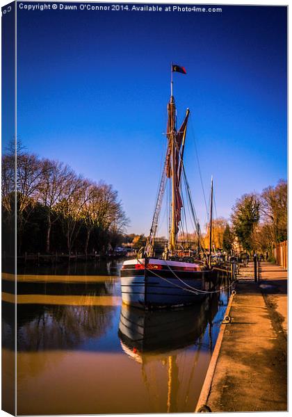 Thames Barge Canvas Print by Dawn O'Connor