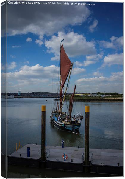 Edith May Thames Barge Canvas Print by Dawn O'Connor