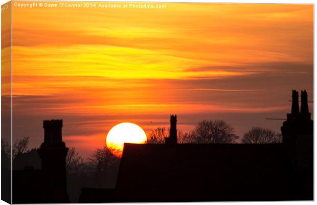 Rooftop Sunset Canvas Print by Dawn O'Connor