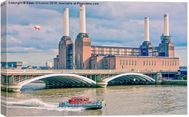  Pink Floyd Pig at Battersea Power Station Canvas Print by Dawn O'Connor