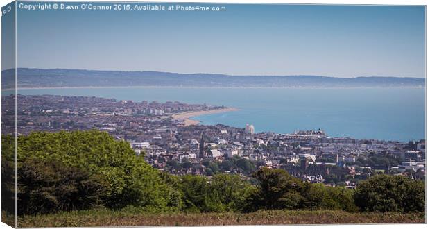  Aerial View of Eastbourne in Sussex Canvas Print by Dawn O'Connor
