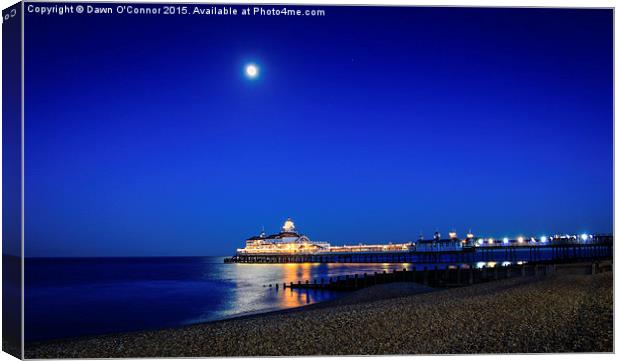  Eastbourne Pier in the Moonlight Canvas Print by Dawn O'Connor