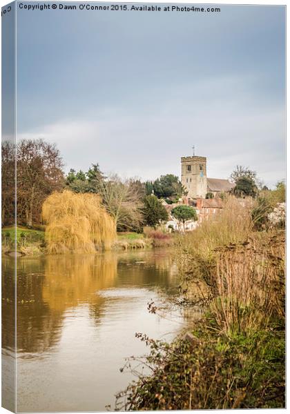 Winter Walk in Aylesford Kent UK Canvas Print by Dawn O'Connor