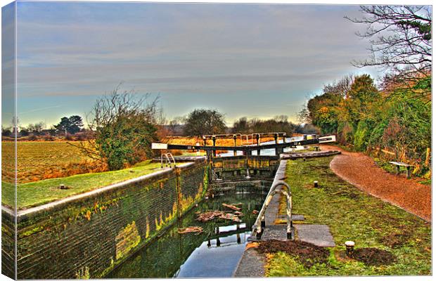 Lock on Yorkshire Canal, Yorkshire, UK Canvas Print by Dawn O'Connor