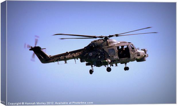 Royal Navy Helicopter Canvas Print by Hannah Morley