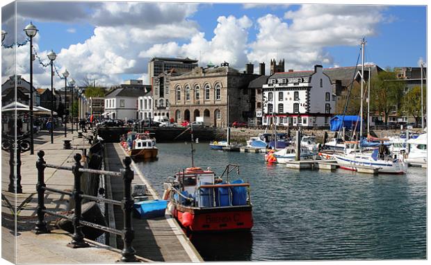 Sutton Harbour Plymouth Canvas Print by Anthony Michael 