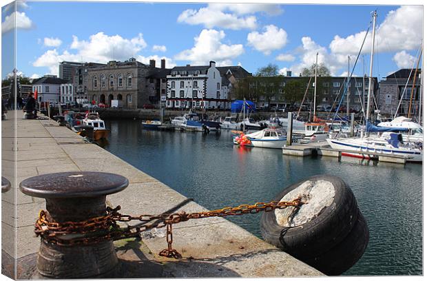 Sutton Harbour Plymouth Canvas Print by Anthony Michael 