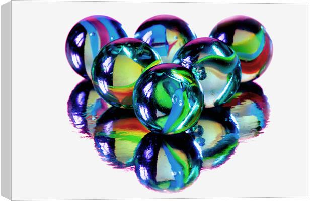 Colourful Glass Marbles Canvas Print by Anthony Michael 