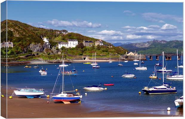 Barmouth From The Beach Canvas Print by Anthony Michael 