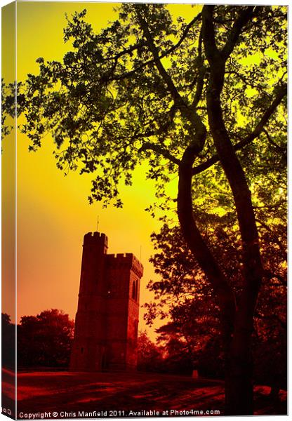 Lieth Hill Tower Canvas Print by Chris Manfield