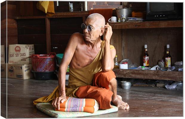 Buddhist Monk Canvas Print by Lawrence Westfall