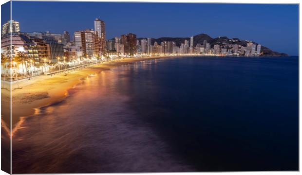 Benidorm at night Canvas Print by Sam Smith