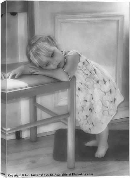 Tired Girl 2 Canvas Print by Ian Tomkinson