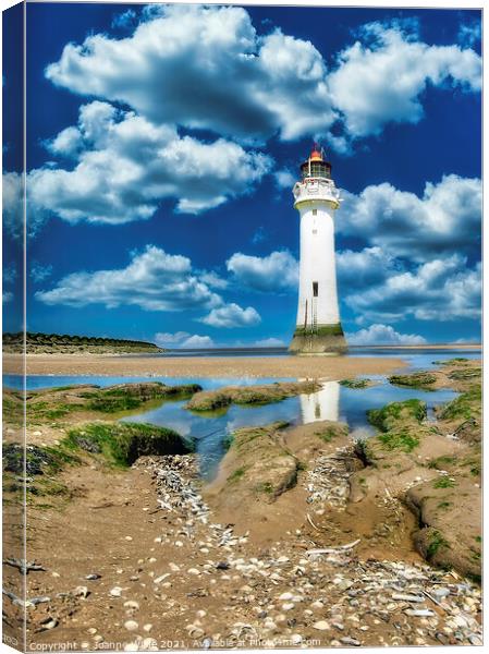 New Brighton Lighthouse Canvas Print by Joanne Wilde