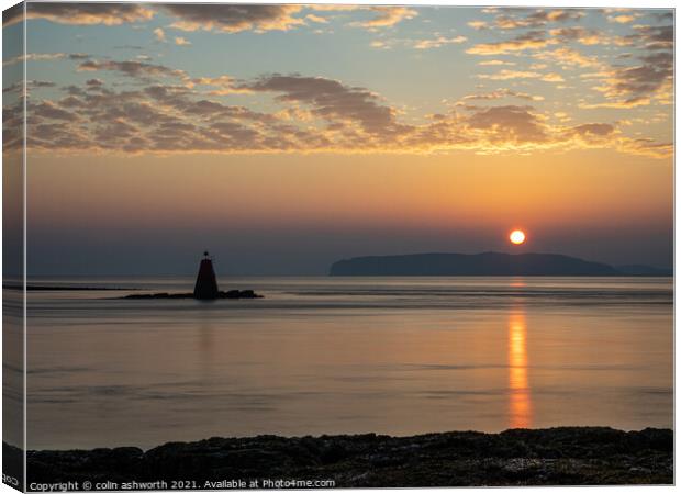 Great Orme Sunrise from Penmon Canvas Print by colin ashworth