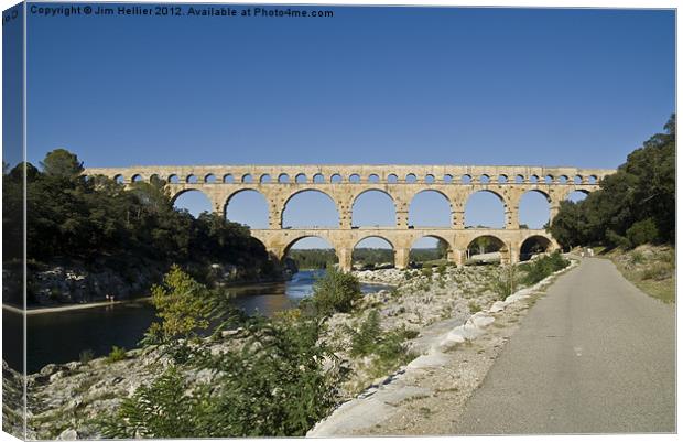 Pont Du Gard Canvas Print by Jim Hellier