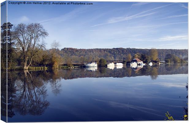 River Thames at Pangbourne Canvas Print by Jim Hellier