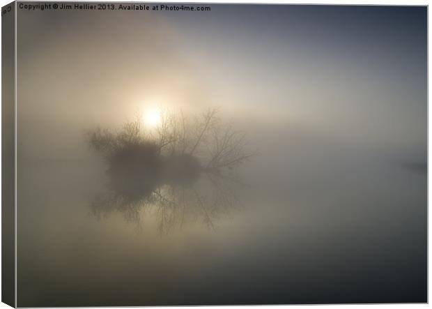 Dawn Mapledurham reach river Thames Canvas Print by Jim Hellier