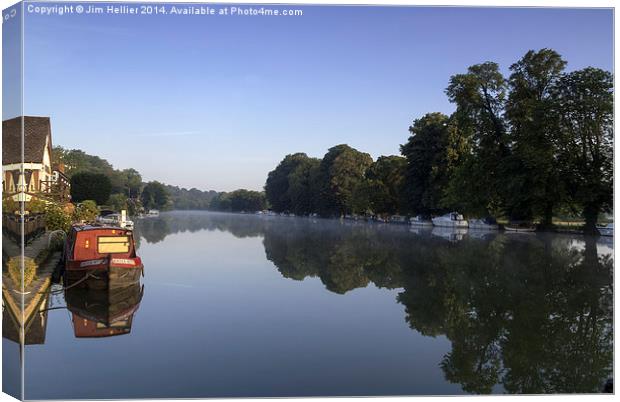 Reflections on the Thames at Pangbourne Canvas Print by Jim Hellier
