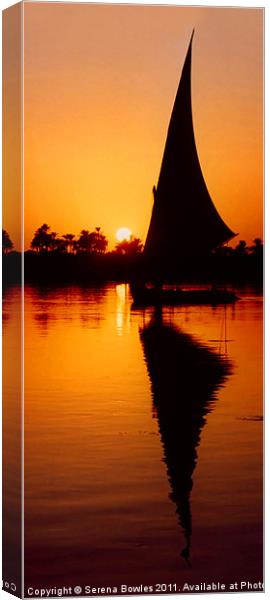 Sunset Felucca on the Nile Canvas Print by Serena Bowles