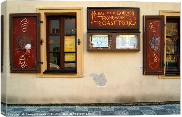 Czech Restaurant Prague Canvas Print by Serena Bowles