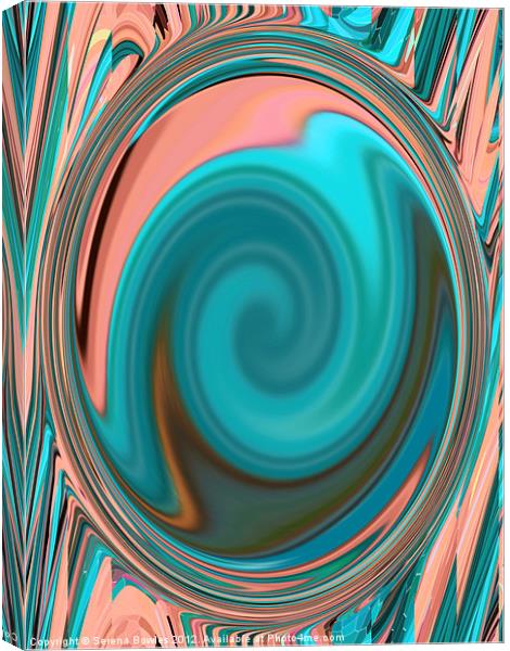 Pink and Blue Swirl Canvas Print by Serena Bowles
