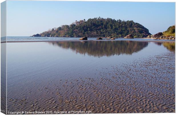 Across the Water to Monkey Island, Palolem Canvas Print by Serena Bowles