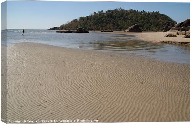 Walking Towards Monkey Island Palolem Canvas Print by Serena Bowles