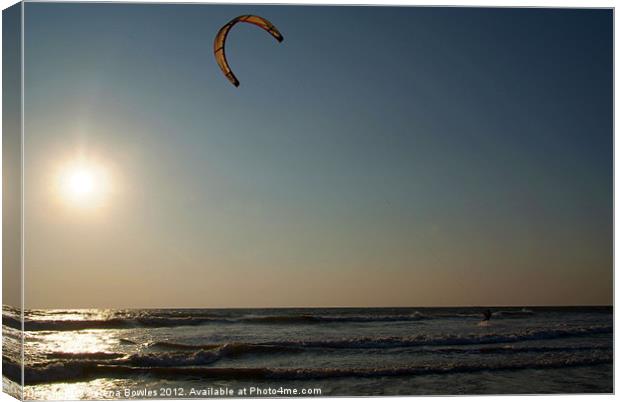 Kitesurfing at Sunset Mandrem Canvas Print by Serena Bowles