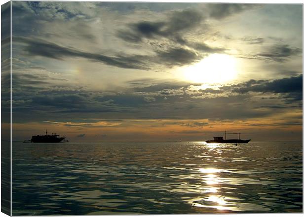 Silver Boracay Sunset Canvas Print by Serena Bowles