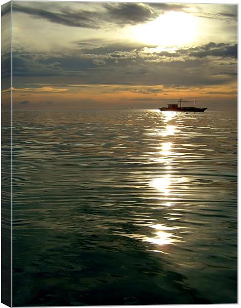 Silver Boracay Sunset Canvas Print by Serena Bowles